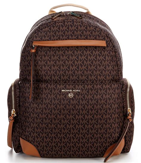 michael kors signature large backpack|michael kors large nylon backpack.